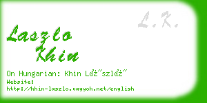 laszlo khin business card